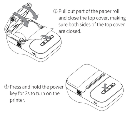 Stampatore termico senza fili tenuto in mano a 2 pollici Royal Mail dell'etichetta di 58mm Bluetooth